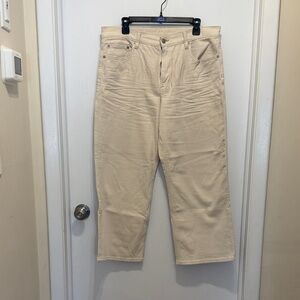 American Eagle Cream Stretch Stovepipe Jeans 12 Short